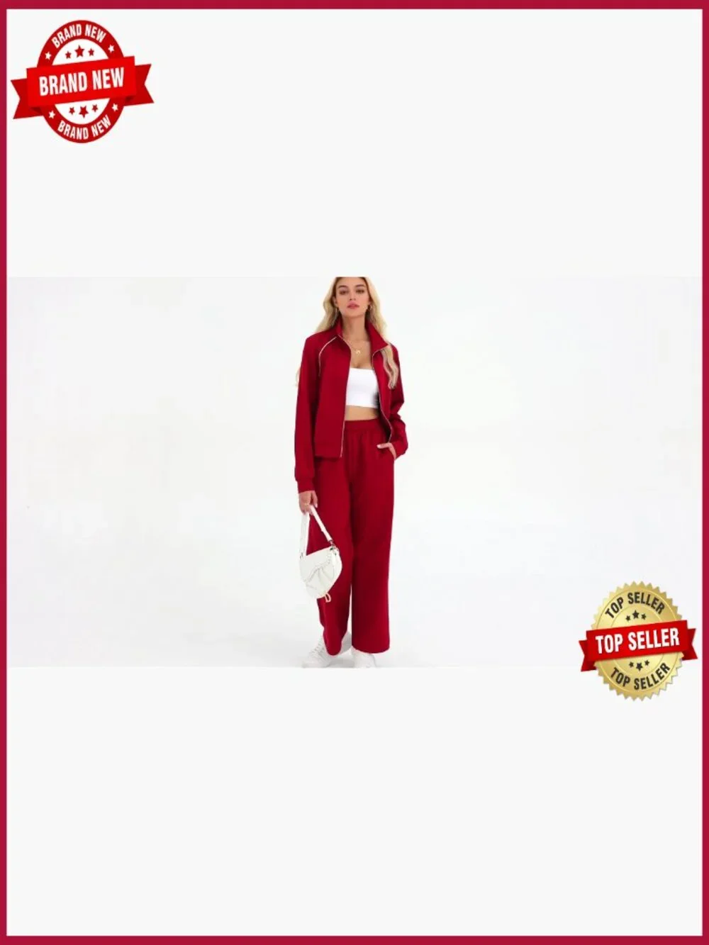 2 Piece Sweatsuit Matching Lounge Set Full Zip Hoodie Joggers Pockets